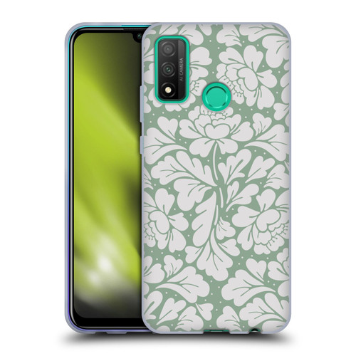 Anis Illustration Mix Pattern Baroque Pastel Green Soft Gel Case for Huawei P Smart (2020)