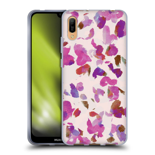 Anis Illustration Mix Pattern Soft Feminine Pink Flowers Soft Gel Case for Huawei Y6 Pro (2019)