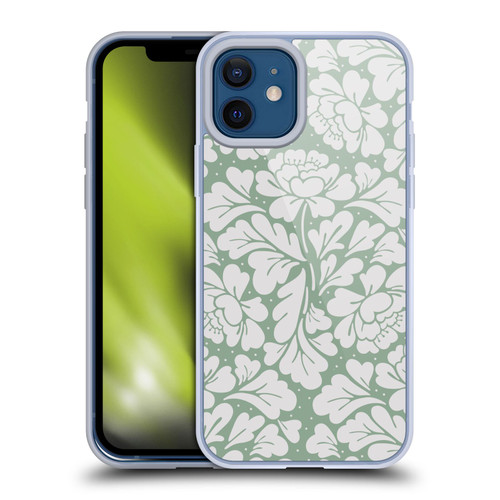 Anis Illustration Mix Pattern Baroque Pastel Green Soft Gel Case for Apple iPhone 12 / iPhone 12 Pro