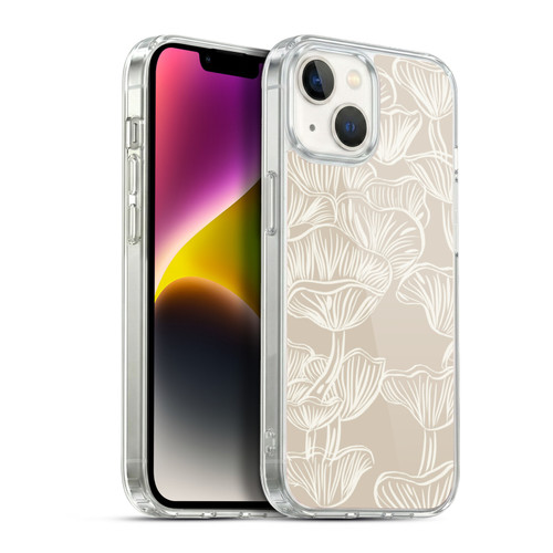 Anis Illustration Mix Pattern Mushrooms Neutrals Soft Gel Case for Apple iPhone 14