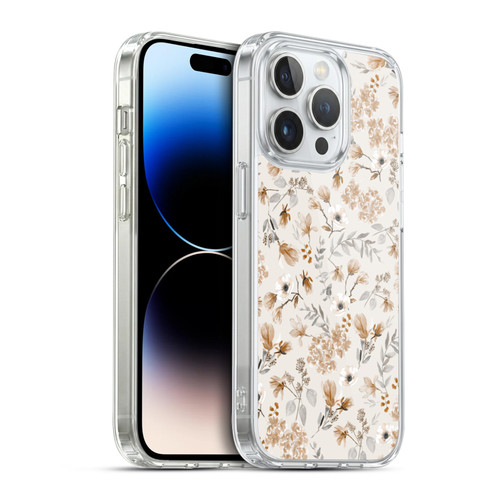 Anis Illustration Mix Pattern Romantic Neutrals Soft Gel Case for Apple iPhone 14 Pro & MagSafe