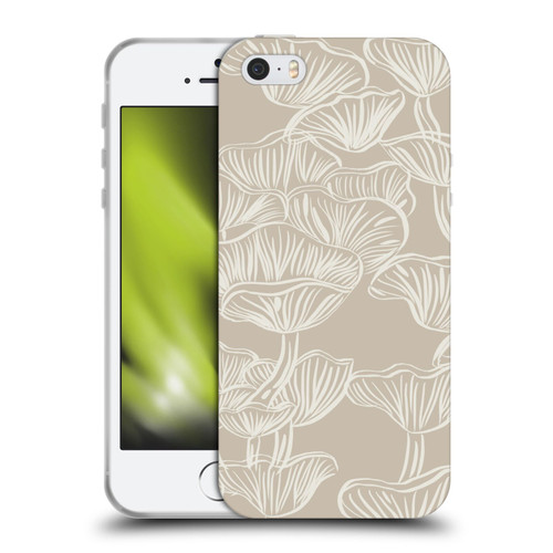 Anis Illustration Mix Pattern Mushrooms Neutrals Soft Gel Case for Apple iPhone 5 / 5s / iPhone SE 2016