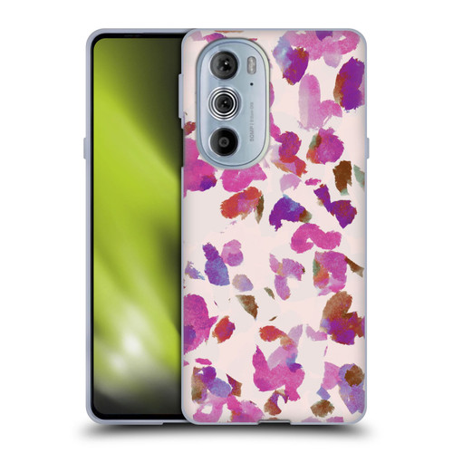 Anis Illustration Mix Pattern Soft Feminine Pink Flowers Soft Gel Case for Motorola Edge X30