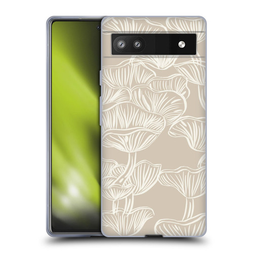 Anis Illustration Mix Pattern Mushrooms Neutrals Soft Gel Case for Google Pixel 6a