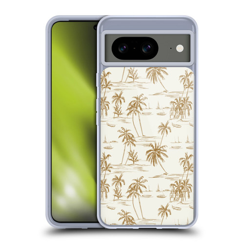 Anis Illustration Mix Pattern Beach Beige Gold Soft Gel Case for Google Pixel 8