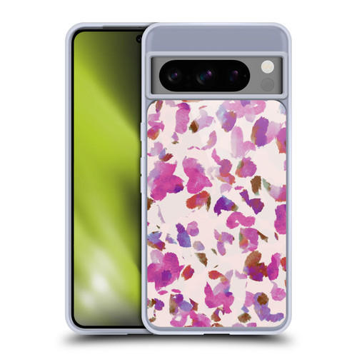 Anis Illustration Mix Pattern Soft Feminine Pink Flowers Soft Gel Case for Google Pixel 8 Pro