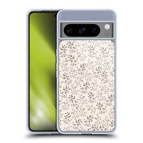 Anis Illustration Mix Pattern Tiny Leaves Beige Soft Gel Case for Google Pixel 8 Pro