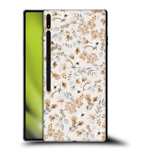 Anis Illustration Mix Pattern Romantic Neutrals Soft Gel Case for Samsung Galaxy Tab S8 Ultra