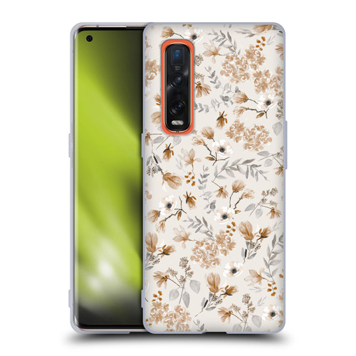 Anis Illustration Mix Pattern Romantic Neutrals Soft Gel Case for OPPO Find X2 Pro 5G