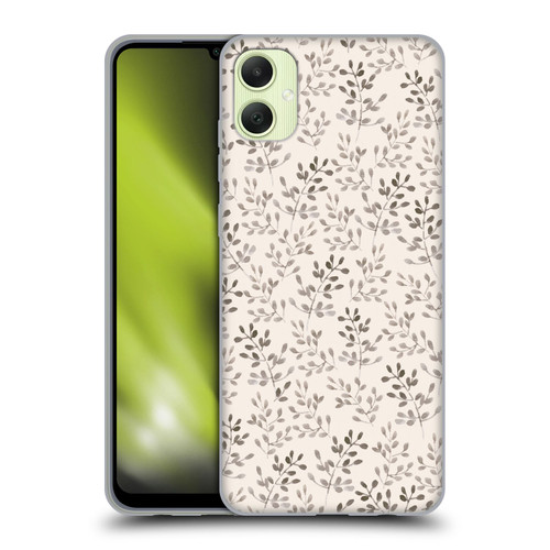 Anis Illustration Mix Pattern Tiny Leaves Beige Soft Gel Case for Samsung Galaxy A05