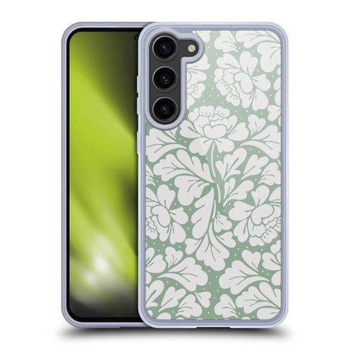 Anis Illustration Mix Pattern Baroque Pastel Green Soft Gel Case for Samsung Galaxy S23+ 5G