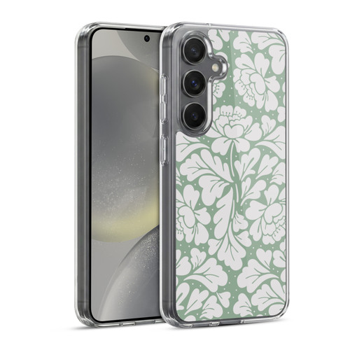 Anis Illustration Mix Pattern Baroque Pastel Green Soft Gel Case for Samsung Galaxy S24 5G & MagSafe