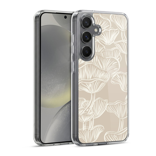 Anis Illustration Mix Pattern Mushrooms Neutrals Soft Gel Case for Samsung Galaxy S24 5G & MagSafe