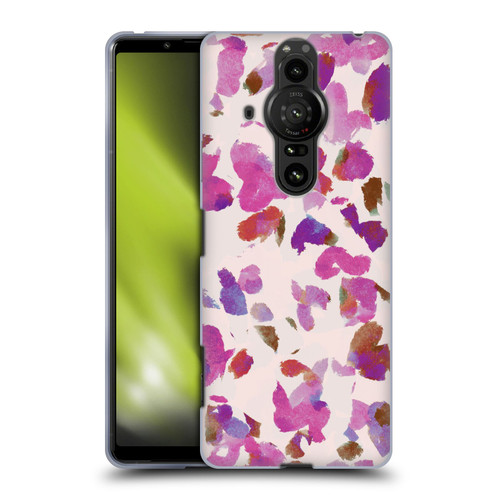 Anis Illustration Mix Pattern Soft Feminine Pink Flowers Soft Gel Case for Sony Xperia Pro-I
