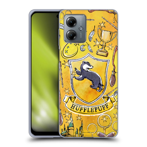 Harry Potter Deathly Hallows XIII Hufflepuff Pattern Soft Gel Case for Motorola Moto G14