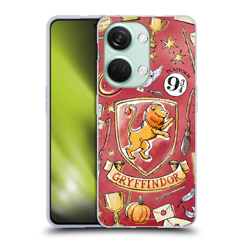 Harry Potter Deathly Hallows XIII Gryffindor Pattern Soft Gel Case for OnePlus Nord 3 5G