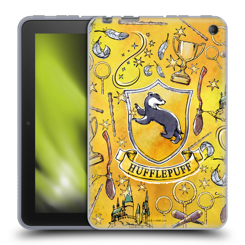 Harry Potter Deathly Hallows XIII Hufflepuff Pattern Soft Gel Case for Amazon Fire 7 2022