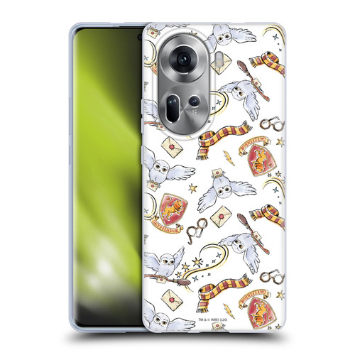 Harry Potter Deathly Hallows XIII Hedwig Owl Pattern Soft Gel Case for OPPO Reno11