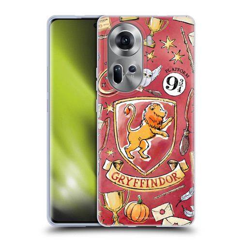 Harry Potter Deathly Hallows XIII Gryffindor Pattern Soft Gel Case for OPPO Reno11