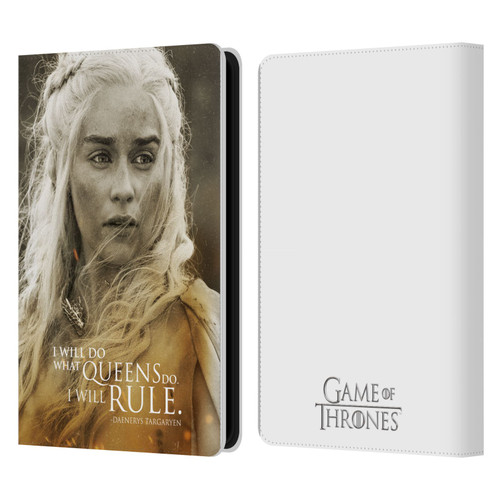 HBO Game of Thrones Character Portraits Daenerys Targaryen Leather Book Wallet Case Cover For Amazon Kindle Paperwhite 5 (2021)
