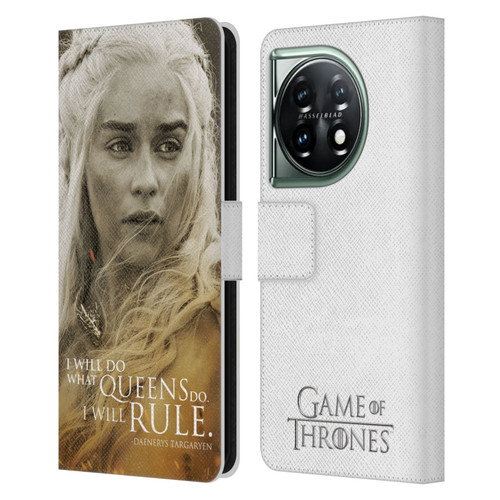 HBO Game of Thrones Character Portraits Daenerys Targaryen Leather Book Wallet Case Cover For OnePlus 11 5G