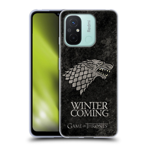 HBO Game of Thrones Dark Distressed Look Sigils Stark Soft Gel Case for Xiaomi Redmi 12C