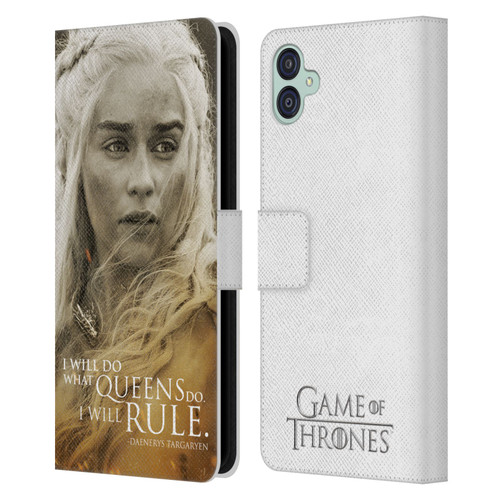 HBO Game of Thrones Character Portraits Daenerys Targaryen Leather Book Wallet Case Cover For Samsung Galaxy M04 5G / A04e