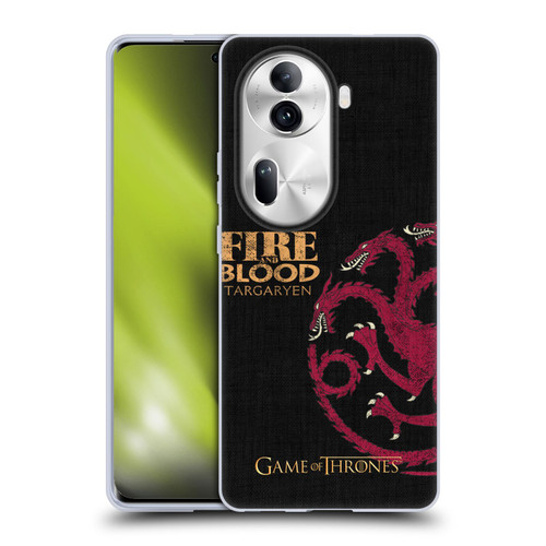 HBO Game of Thrones House Mottos Targaryen Soft Gel Case for OPPO Reno11 Pro
