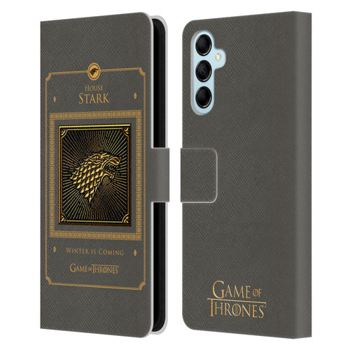 HBO Game of Thrones Golden Sigils Stark Border Leather Book Wallet Case Cover For Samsung Galaxy M14 5G