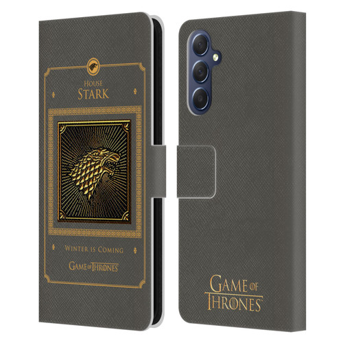 HBO Game of Thrones Golden Sigils Stark Border Leather Book Wallet Case Cover For Samsung Galaxy M54 5G