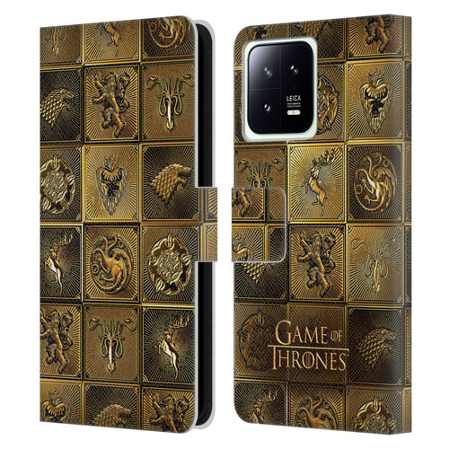 HBO Game of Thrones Golden Sigils All Houses Leather Book Wallet Case Cover For Xiaomi 13 5G