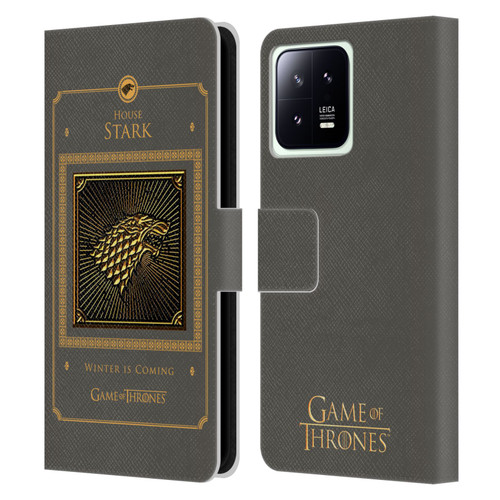 HBO Game of Thrones Golden Sigils Stark Border Leather Book Wallet Case Cover For Xiaomi 13 5G