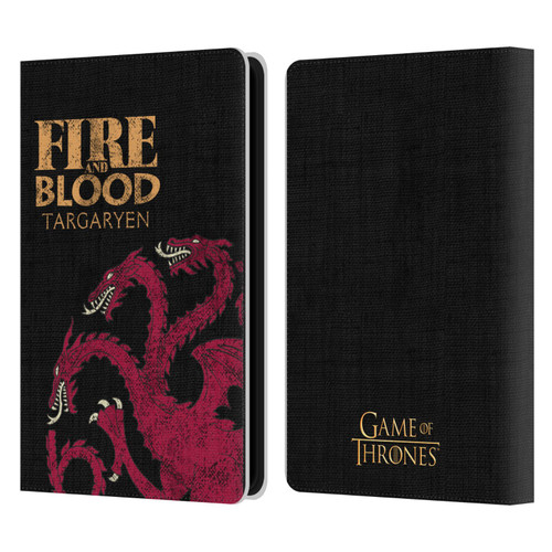 HBO Game of Thrones House Mottos Targaryen Leather Book Wallet Case Cover For Amazon Kindle Paperwhite 5 (2021)