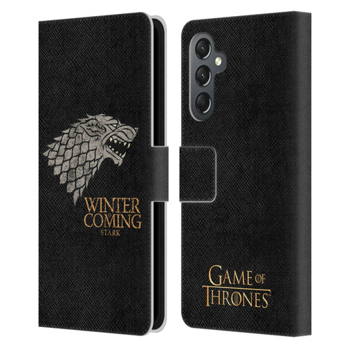 HBO Game of Thrones House Mottos Stark Leather Book Wallet Case Cover For Samsung Galaxy A25 5G