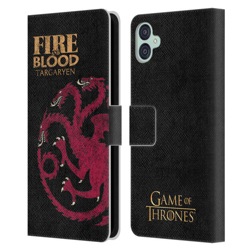 HBO Game of Thrones House Mottos Targaryen Leather Book Wallet Case Cover For Samsung Galaxy M04 5G / A04e