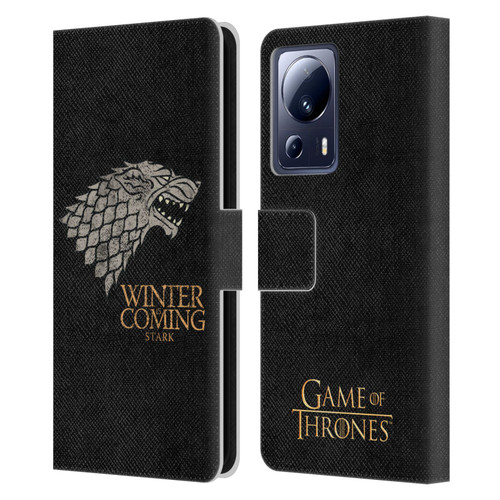HBO Game of Thrones House Mottos Stark Leather Book Wallet Case Cover For Xiaomi 13 Lite 5G