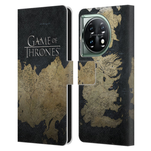 HBO Game of Thrones Key Art Westeros Map Leather Book Wallet Case Cover For OnePlus 11 5G
