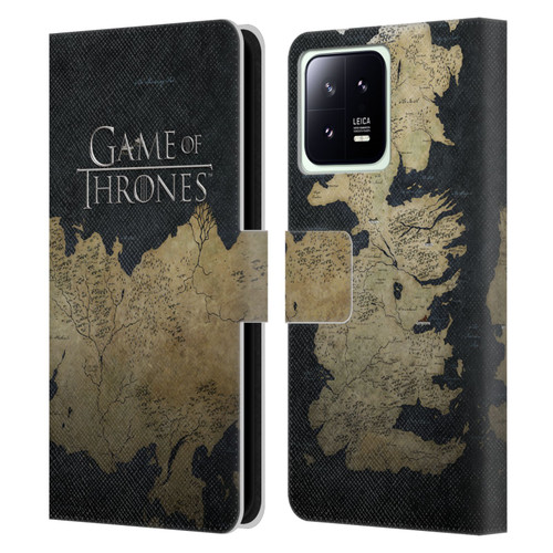 HBO Game of Thrones Key Art Westeros Map Leather Book Wallet Case Cover For Xiaomi 13 5G