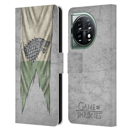 HBO Game of Thrones Sigil Flags Stark Leather Book Wallet Case Cover For OnePlus 11 5G