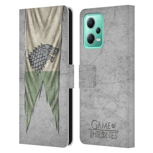 HBO Game of Thrones Sigil Flags Stark Leather Book Wallet Case Cover For Xiaomi Redmi Note 12 5G