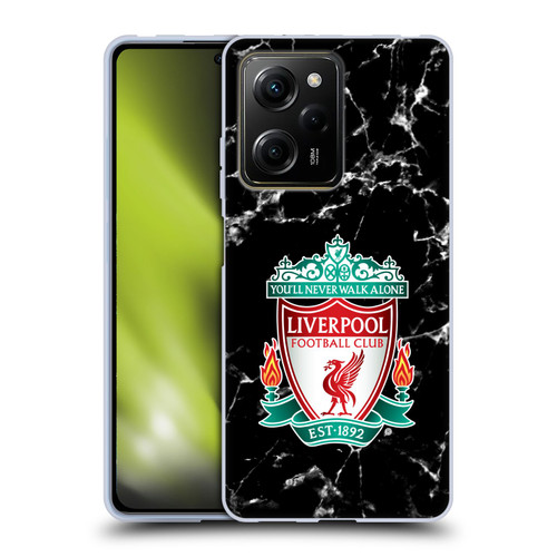 Liverpool Football Club Marble Black Crest Soft Gel Case for Xiaomi Redmi Note 12 Pro 5G