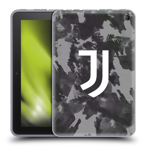Juventus Football Club Art Monochrome Splatter Soft Gel Case for Amazon Fire 7 2022