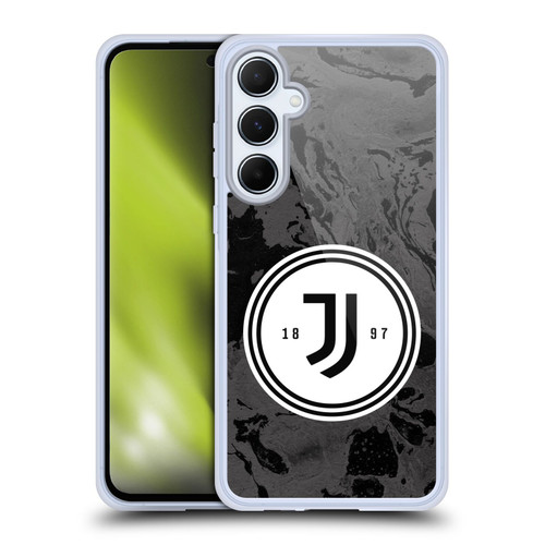 Juventus Football Club Art Monochrome Marble Logo Soft Gel Case for Samsung Galaxy A55 5G