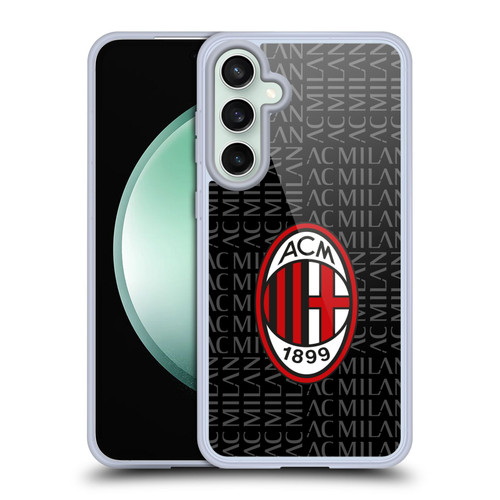 AC Milan Crest Patterns Red And Grey Soft Gel Case for Samsung Galaxy S23 FE 5G