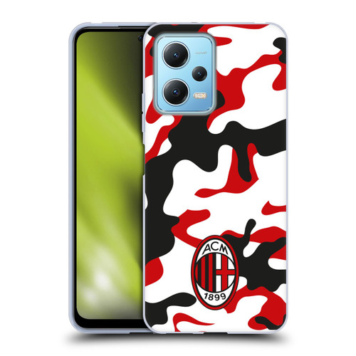 AC Milan Crest Patterns Camouflage Soft Gel Case for Xiaomi Redmi Note 12 5G