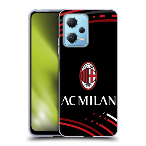 AC Milan Crest Patterns Curved Soft Gel Case for Xiaomi Redmi Note 12 5G