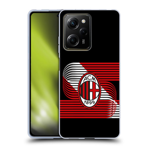 AC Milan Crest Patterns Diagonal Soft Gel Case for Xiaomi Redmi Note 12 Pro 5G