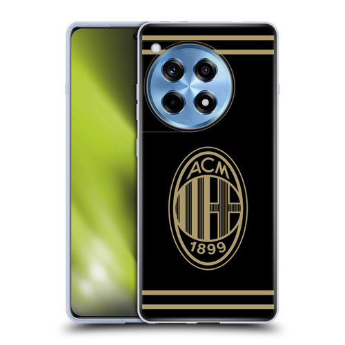 AC Milan Crest Black And Gold Soft Gel Case for OnePlus 12R