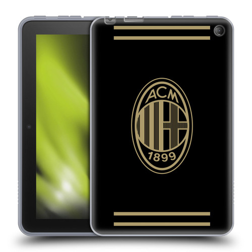 AC Milan Crest Black And Gold Soft Gel Case for Amazon Fire 7 2022