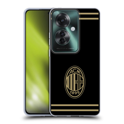 AC Milan Crest Black And Gold Soft Gel Case for OPPO Reno11 F 5G / F25 Pro 5G
